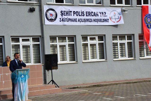 Şehit Polis Ercan Yaz adına kütüphane  açıldı