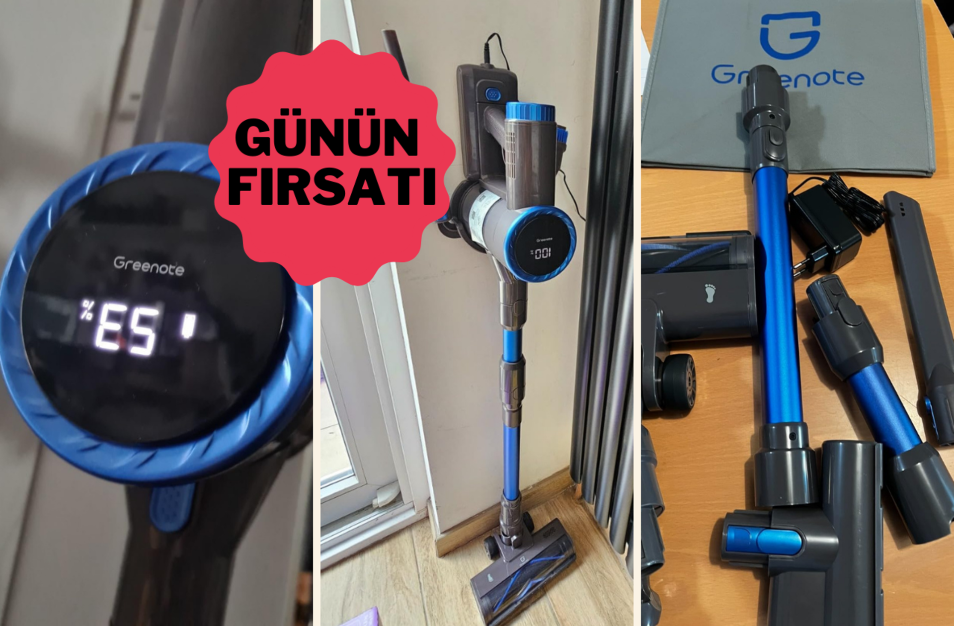 Hepa filtreli, güçlü, sessiz! Çok satan Greenote dikey süpürge indirime girdi