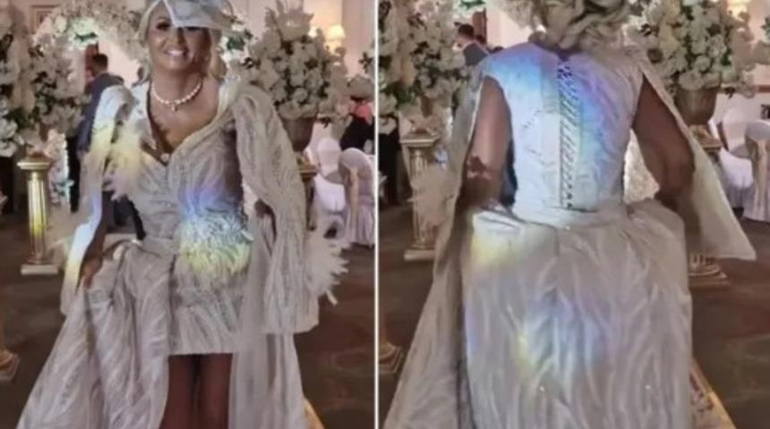 Gelinin annesinin kıyafet tercihi d&uuml;ğ&uuml;ne damga vurdu! Sosyal medyadan eleştiriler gecikmedi: "Bug&uuml;n kimin g&uuml;n&uuml;?"