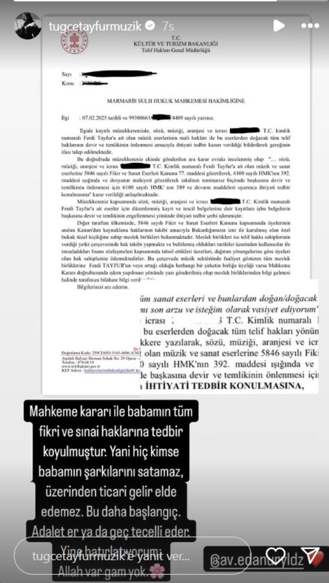 Ferdi Tayfur un 3 milyar liralık mirası gündemde! Tuğçe Tayfur tedbir istemişti! Mahkemeden dikkat çeken karar  3