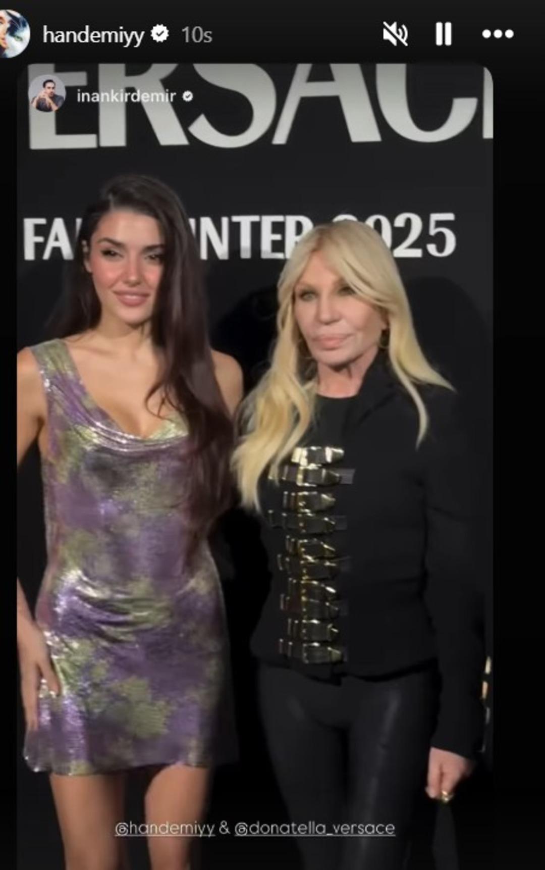 Hande Erçel şimdi de Milano yu salladı! Saçı, makyajı ve elbisesi tam not aldı! Bir bakan bir daha baktı 2