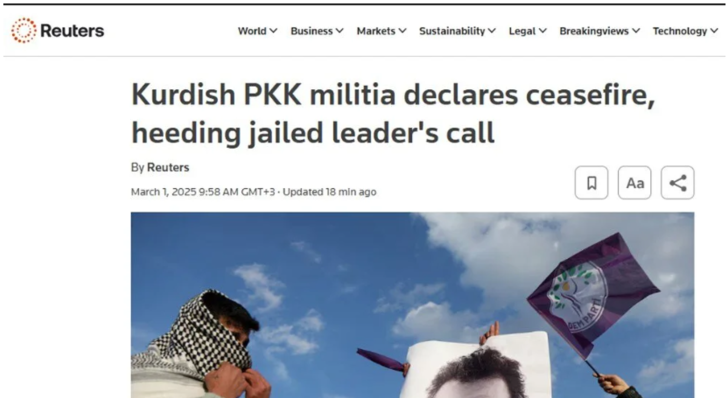 Ateşkes ilanı dünya basınında! Teröristbaşı Abdullah Öcalan çağrı yapmış, PKK'dan yanıt gelmişti... G1