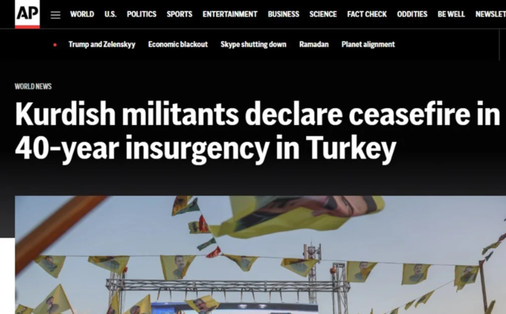 Ateşkes ilanı dünya basınında! Teröristbaşı Abdullah Öcalan çağrı yapmış, PKK'dan yanıt gelmişti... G3