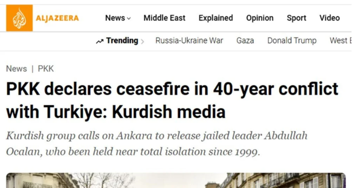 Ateşkes ilanı dünya basınında! Teröristbaşı Abdullah Öcalan çağrı yapmış, PKK'dan yanıt gelmişti... G4