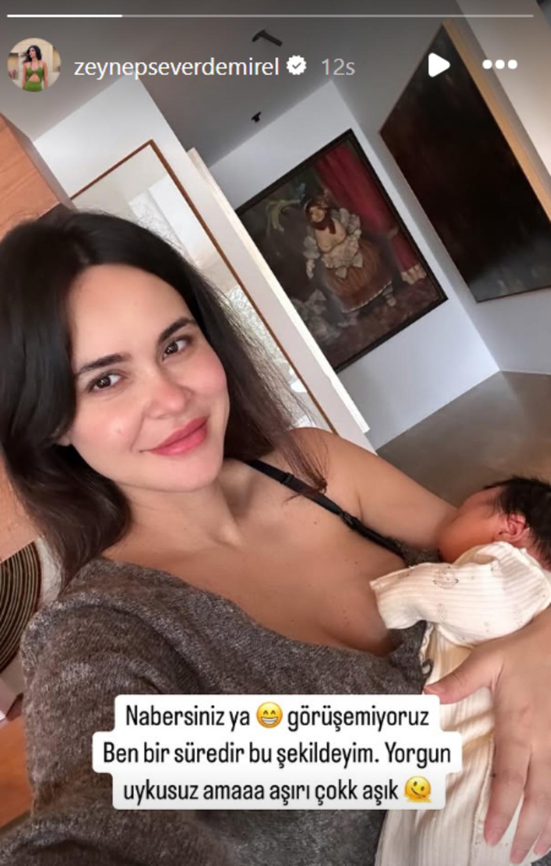 Zeynep Sever kucağında bebeğiyle poz verdi! "Yorgun, uykusuz ama..." 2