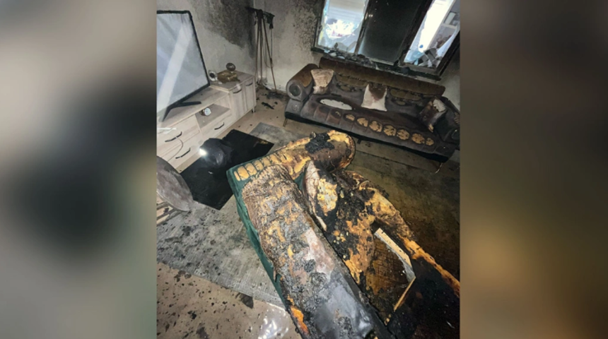 Prizde unutulan saç kurutma makinesi, yangına sebep oldu