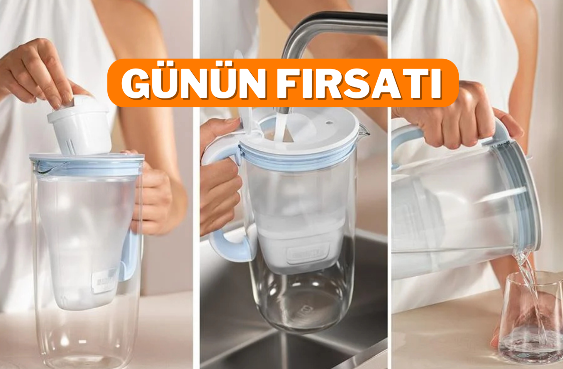 Bütçe dostu, pratik, hijyenik! Brita Su Arıtma Filtreli Cam Sürahi günün fırsat ürünü oldu