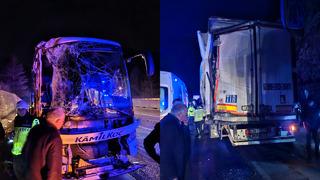 Mersin'de yolcu otobüsü tıra çarptı! Çok sayıda yaralı var