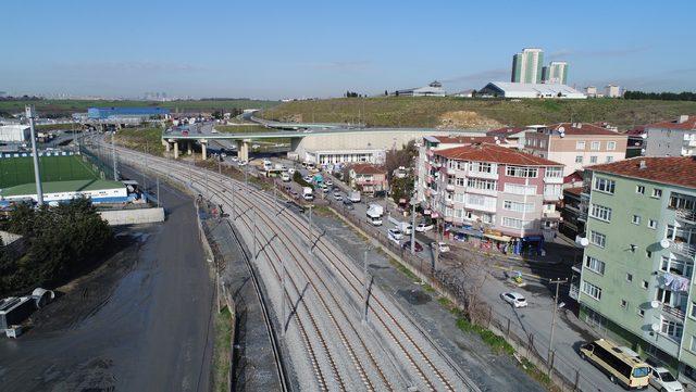 Halkalı-Sirkeci tren hattındaki son durum havadan görüntülendi