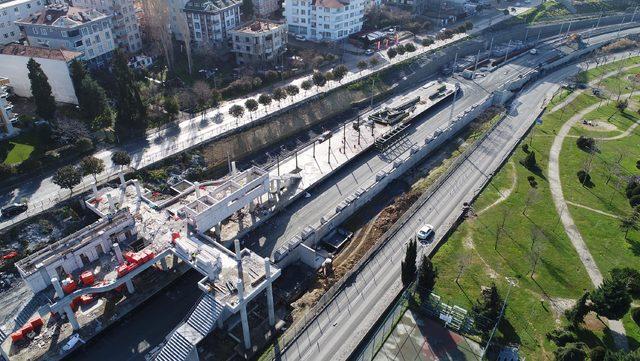 Halkalı-Sirkeci tren hattındaki son durum havadan görüntülendi