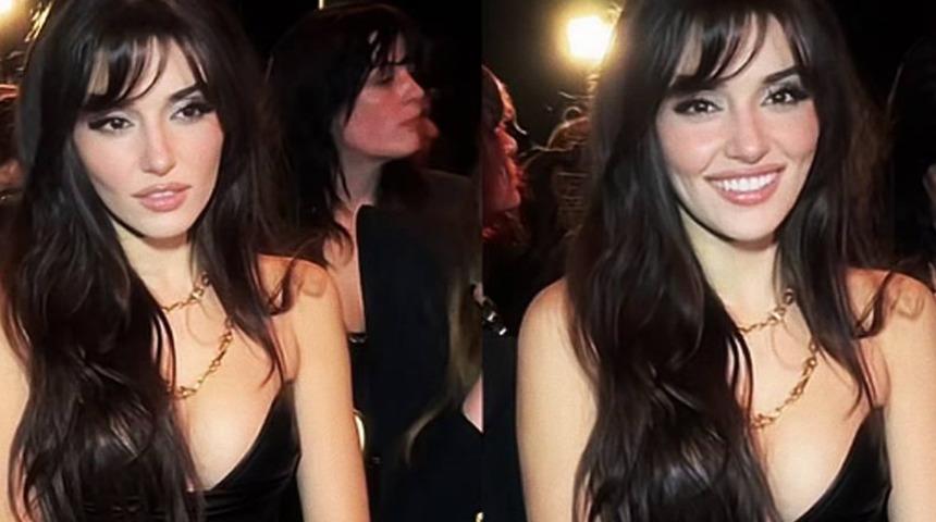Hande Erçel Paris Moda Haftası'nda! Siyah süper minili elbisesiyle sosyal medyayı yıktı geçti