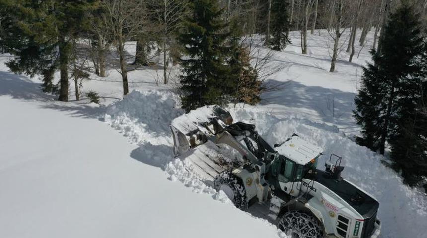 Artvin'de kar yağışı durdu, köylerde yol açma çalışmaları sürüyor
