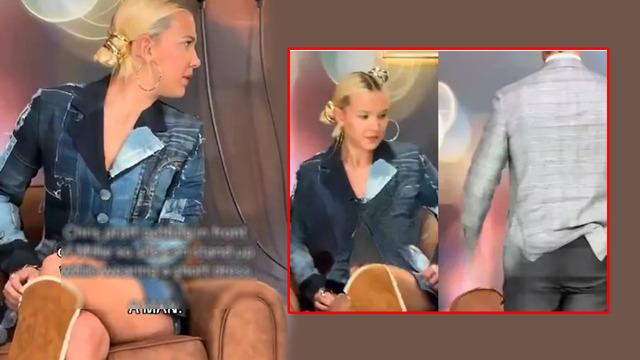 Millie Bobby Brown mini etekle zor anlar yaşadı, Chris Pratt hemen önüne geçip...