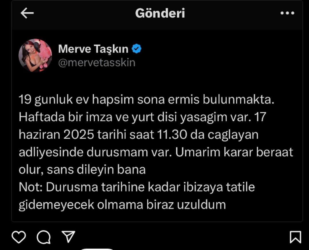 Merve Taşkın ın ev hapsi kaldırıldı! Ülkeyi terk edeceğini söylemişti ama... 2