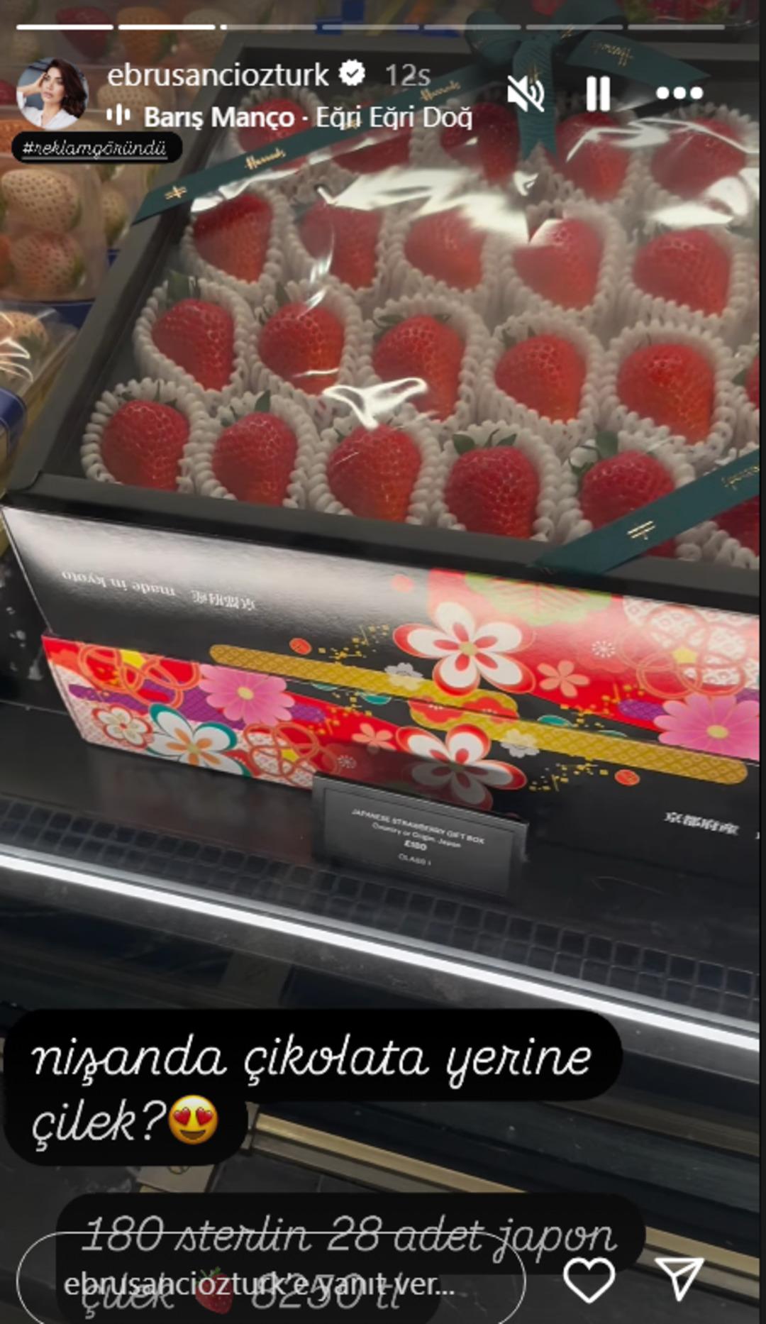 Ebru Şancı 28 adet çileğin fiyatını açıkladı! 180 sterlin yani 8 bin 250 TL 2