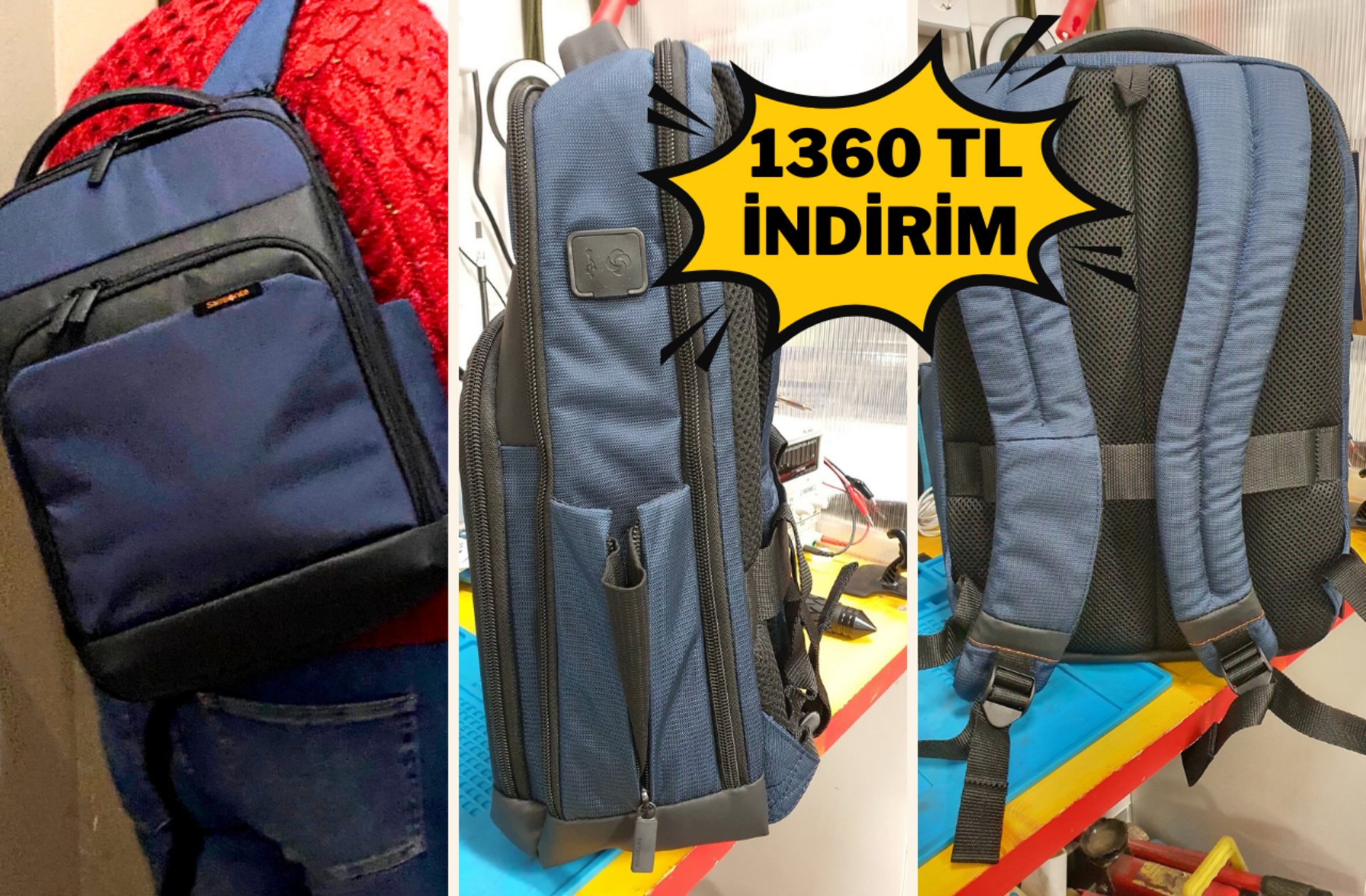 Düzen, konfor ve teknoloji bir arada! Samsonite Mysight Notebook Sırt Çantası indirime girdi