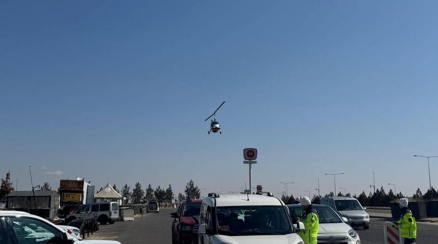 Gaziantep'te cayrokopter destekli trafik denetimi: 10 araç trafikten men edildi