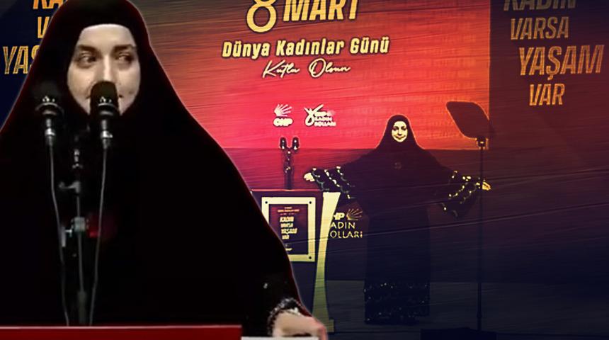 Adıyaman'daki 8 Mart etkinliğinde dikkat çeken konuşma: "Bugün bu tesettürümle ve ben CHP'liyim"
