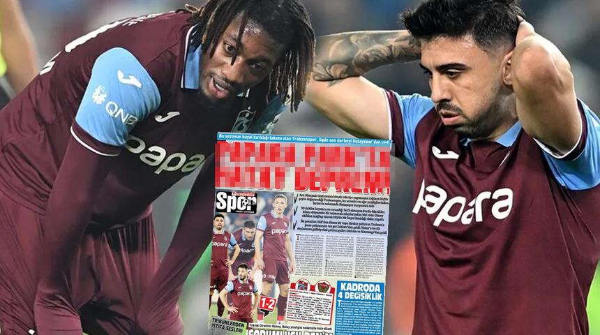 Bu kadarına da pes! Hatay depremine gönderme yaptılar... Trabzonspor'un Hatayspor yenilgisi sonrası yerel basında skandal manşet! 