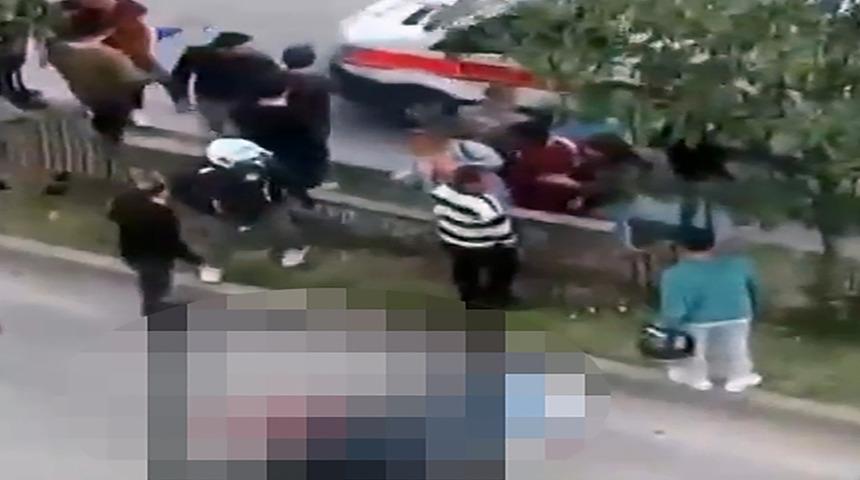 Yaya geçidinde motosiklet kazası