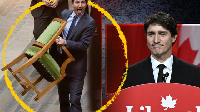 Başbakan Trudeau giderayak dillere düştü: Dili dışarıda, elinde sandalye... Kanadalılardan son kez çaldı