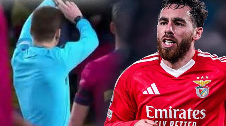 Barcelona - Benfica maçında hakem iftar molasını yanlış verdi! Orkun Kökçü araya girdi ve...