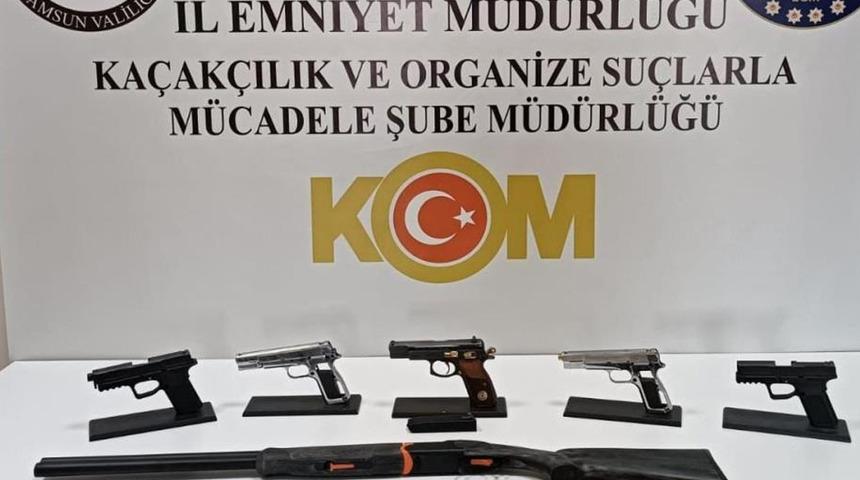 Samsun'da çok sayıda silah ele geçirildi!