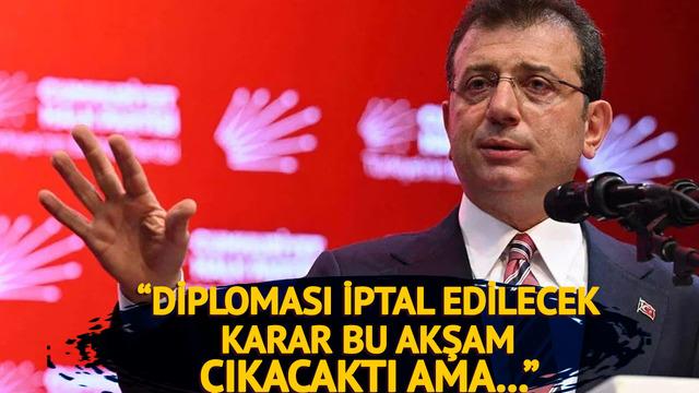 İmamoğlu'nun diploması iptal edilecek Cem Küçük'ten çarpıcı sözler: 'Karar bu akşam çıkacaktı ama...'