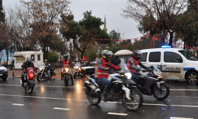 Tekirdağ'da 'Zeytin Dalı'na motosikletli destek