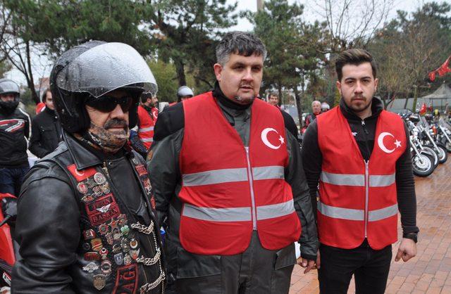 Tekirdağ'da 'Zeytin Dalı'na motosikletli destek