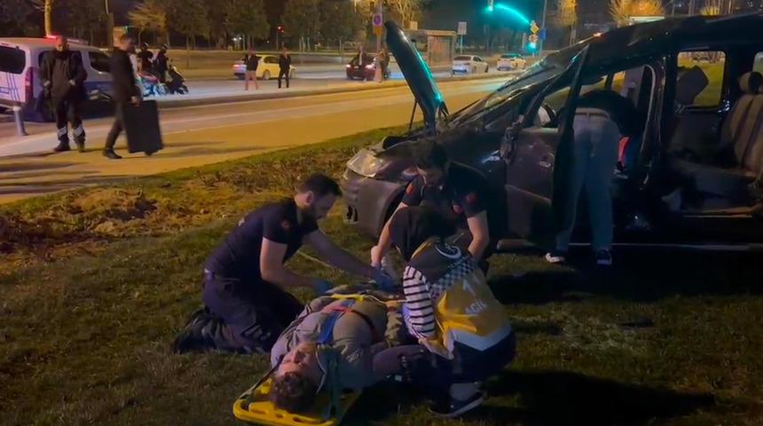 Maltepe'de feci kaza! Kontrolden çıkarak takla attı, 4 kişi yaralandı