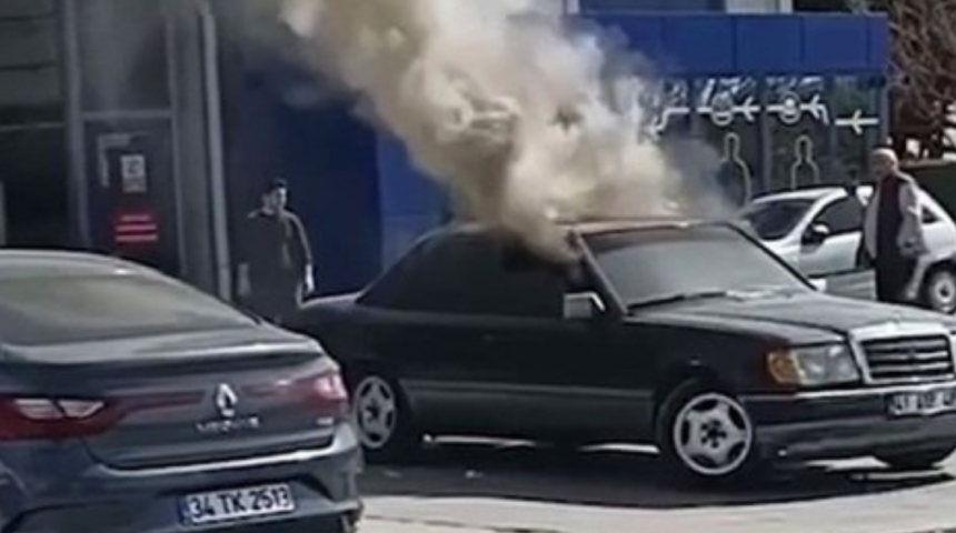 Tuzla'da bir kişi muayeneden geçemeyen aracını ateşe verdi! O anlar görüntülendi...