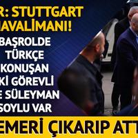 Yer: Stuttgart Havalimanı! Süleyman Soylu ile Türkçe konuşan görevli arasında ilginç diyalog! Kemerini çıkarıp attı