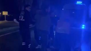 Park halindeki tıra çarpan motosikletin sürücüsü yaralandı