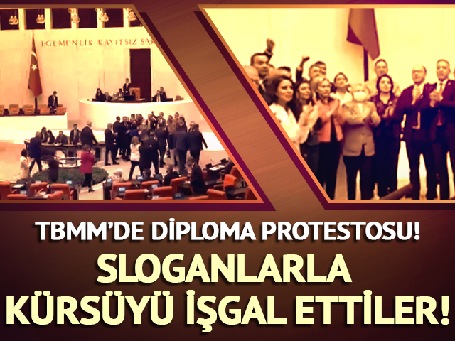 Meclis'te İmamoğlu protestosu! CHP'li vekiller kürsüyü işgal etti! 