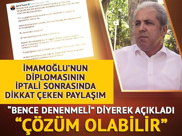 İmamoğlu'nun diploması iptal edildi! 'Bence denenmeli' diyerek duyurdu