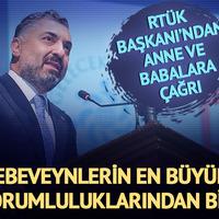 RTÜK Başkanı Ebubekir Şahin'den anne ve babalara çağrı! 