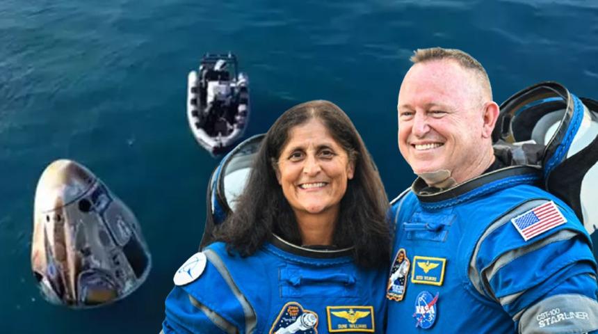 9 ay orada kaldılar: Uluslararası Uzay İstasyonu'nda mahsur kalan astronotlar Dünya'ya döndü!