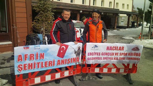 Erciyes in zirvesinde Afrin şehitlerini andılar 2