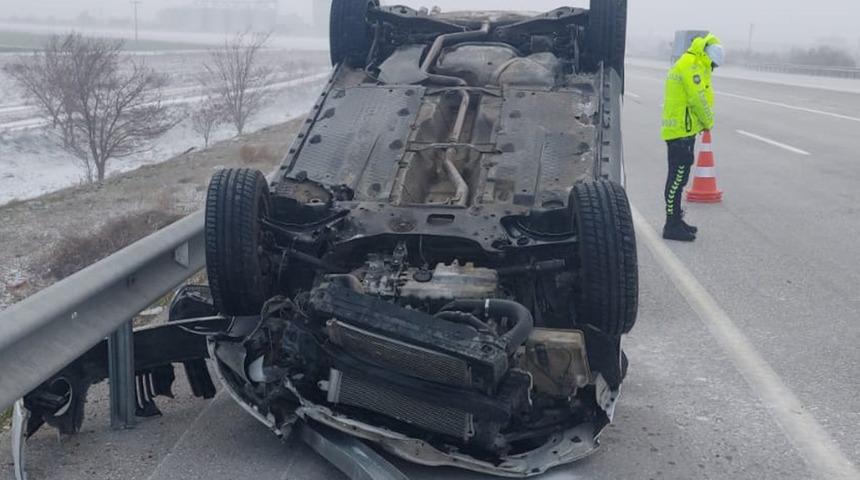 Kontrolden çıktı, takla attı! Konya'da korkunç kaza