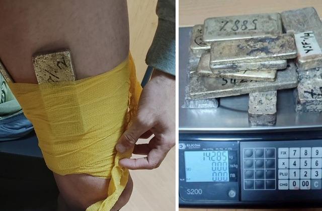 Türkiye’ye giriş yaparken yakalandı! Kilolarca altını vücuduna sarmış…