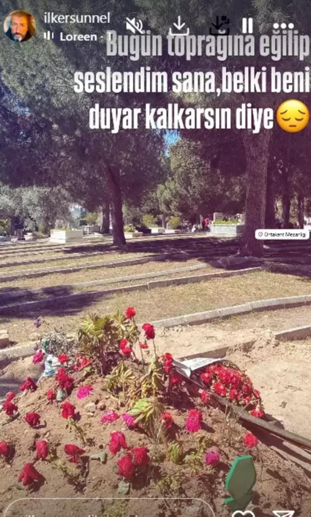 Tanyeli nin eşi İlker Sünneli mezarlıktan paylaştı! "Bugün toprağına eğilip seslendim..." 2