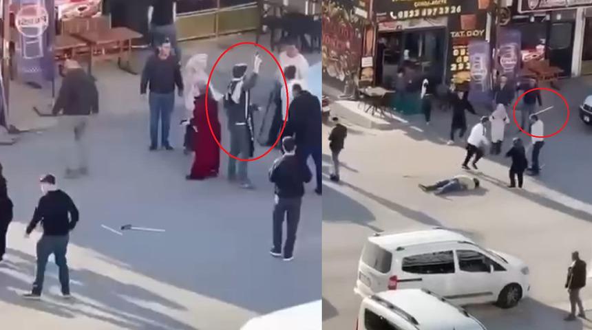 Ankara'da bir dükkanda iki kardeşle çalışanlar arasında döner bıçaklı kavga çıktı! Tıraş koltuğundaki polis duruma müdahale etti