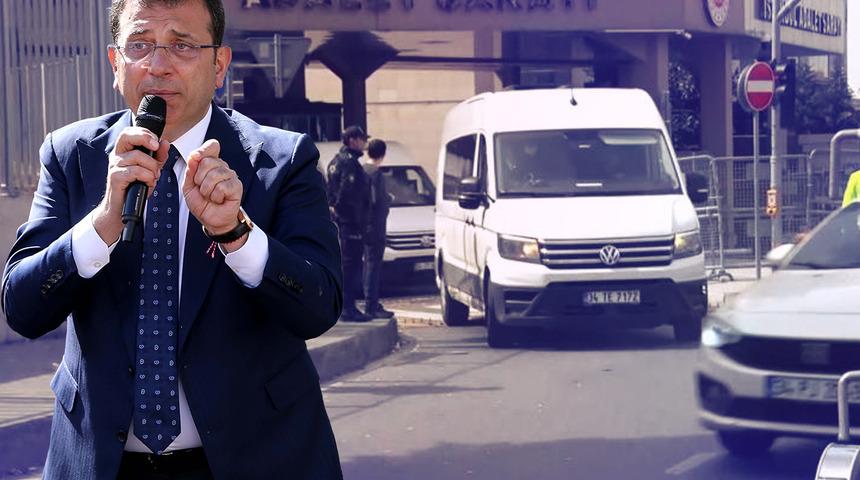 Tutuklanan Ekrem İmamoğlu cezaevine böyle götürüldü! 3 minibüs, 48 şüpheli