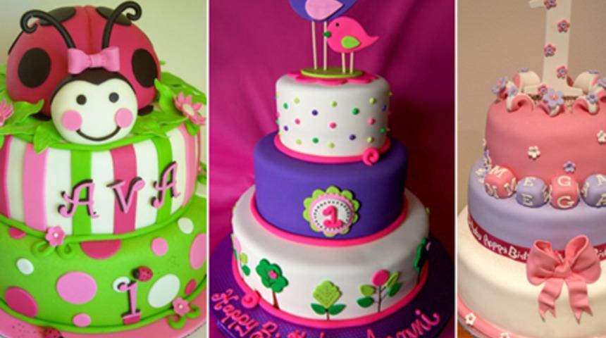 Kız &ccedil;ocukları i&ccedil;in doğum g&uuml;n&uuml; pastaları