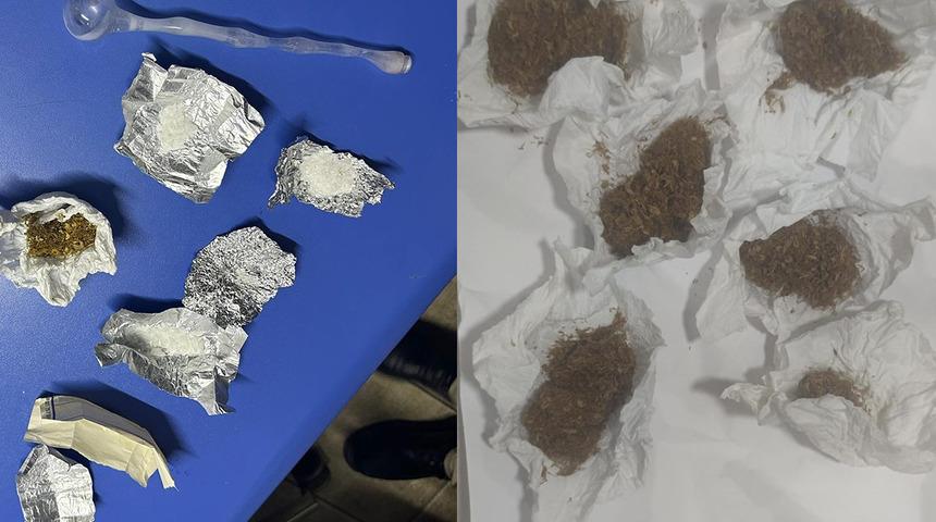 Durdurulan takside yakalandılar