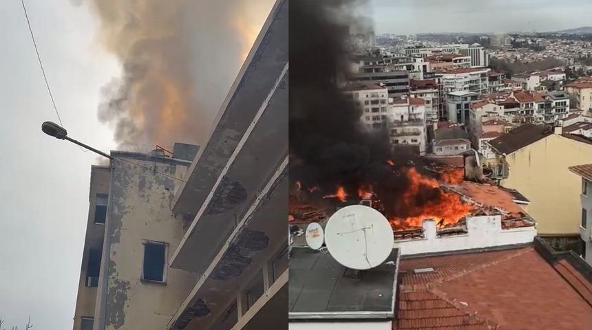 Beyoğlu'nda korkutan yangın! Metruk binadaki yangın apartmandaki dairelere sıçradı
