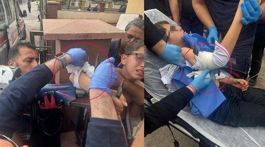 Adana'da korkunç olay! Dengesini kaybedince koluna demir parmaklık girdi...  Hastaneye öyle götürüldü