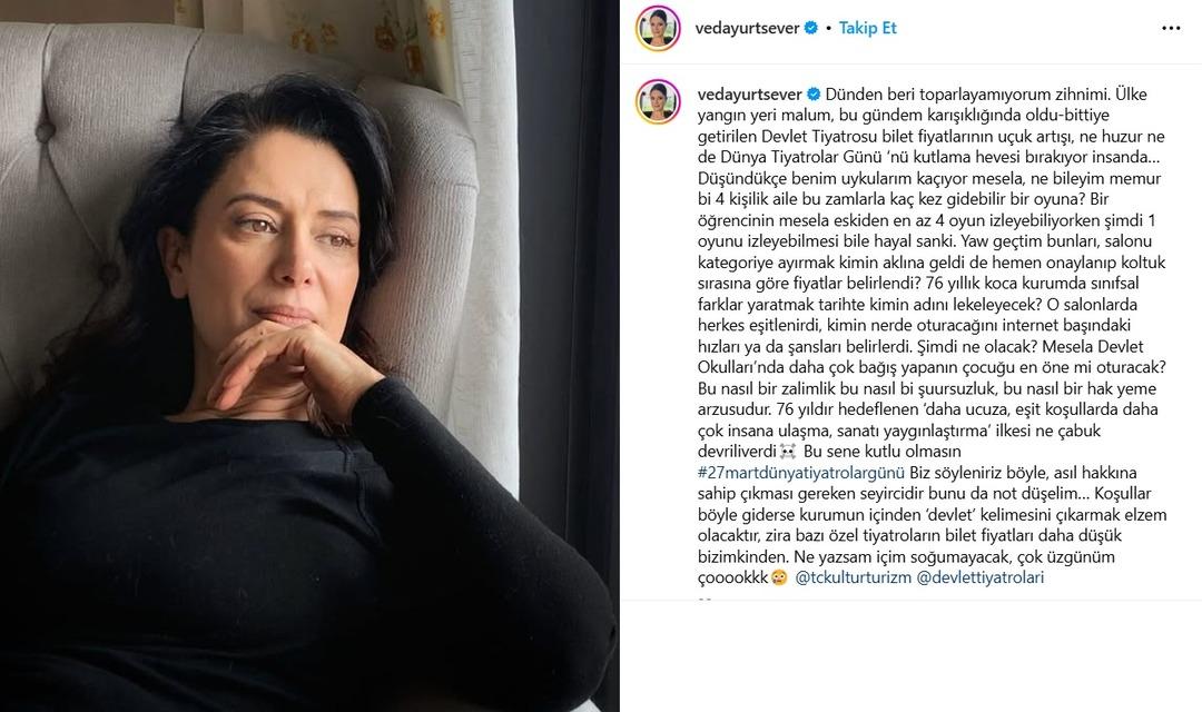 Üç Kız Kardeş in Rüçhan ı Veda Yurtsever Devlet Tiyatroları ndaki zamma tepki gösterdi! Güncel listeyi yayınlayıp sert çıktı!   Bu nasıl şuursuzluk    2