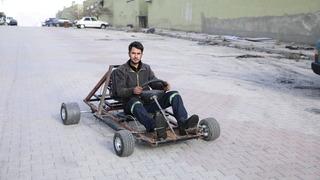 Vanlı genç atık malzemelerden go-kart aracı yaptı: Demir ve profilleri hurdacıdan, koltuğu ise kırık sandalyeden